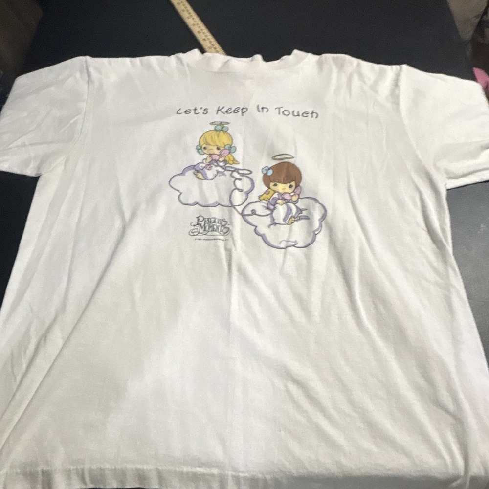 Precious Moments VTG Mens XL White Cotton Heavyweight Angel Graphic Tee USA